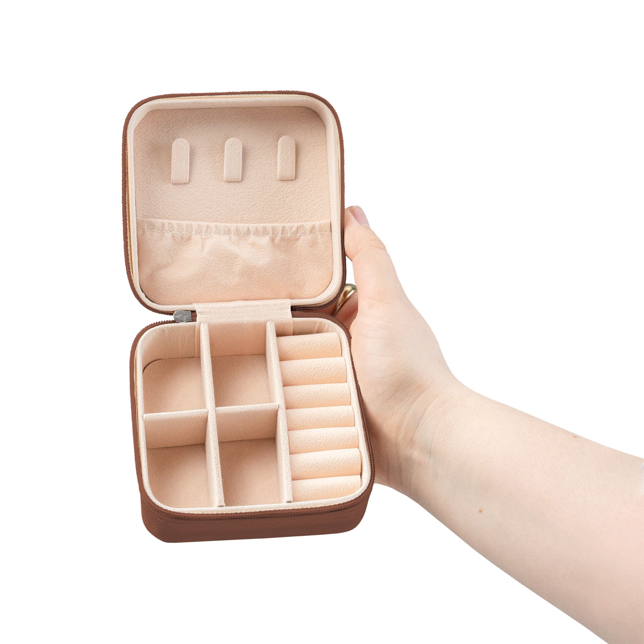 Travel Jewelry Case – Compact Pink Portable Organizer for Rings, Earrings & Necklaces